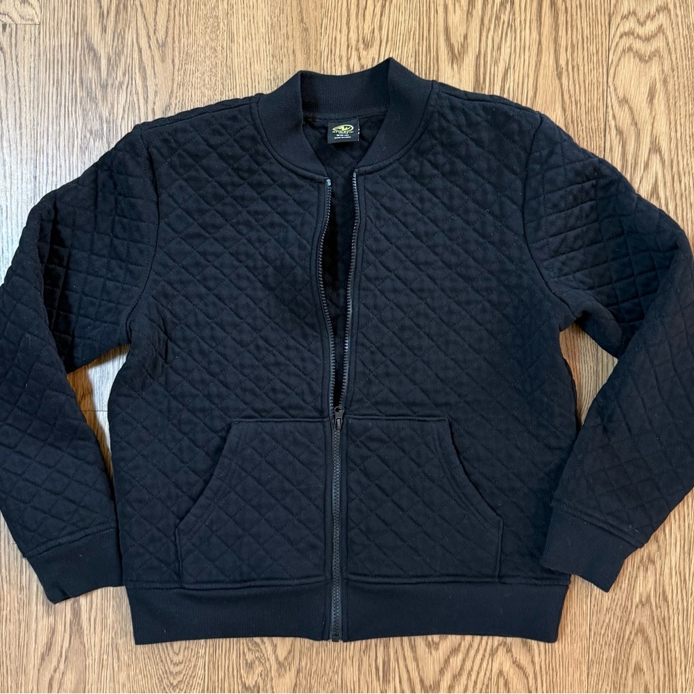 Quilted Black Bomber Jacket
